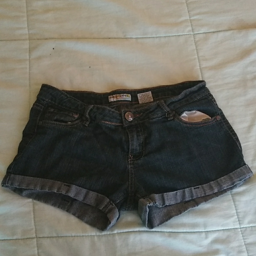 Denim short shorts